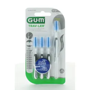 GUM Trav-Ler ISO 7 – Brossettes Interdentaires Antibactériennes (x4)